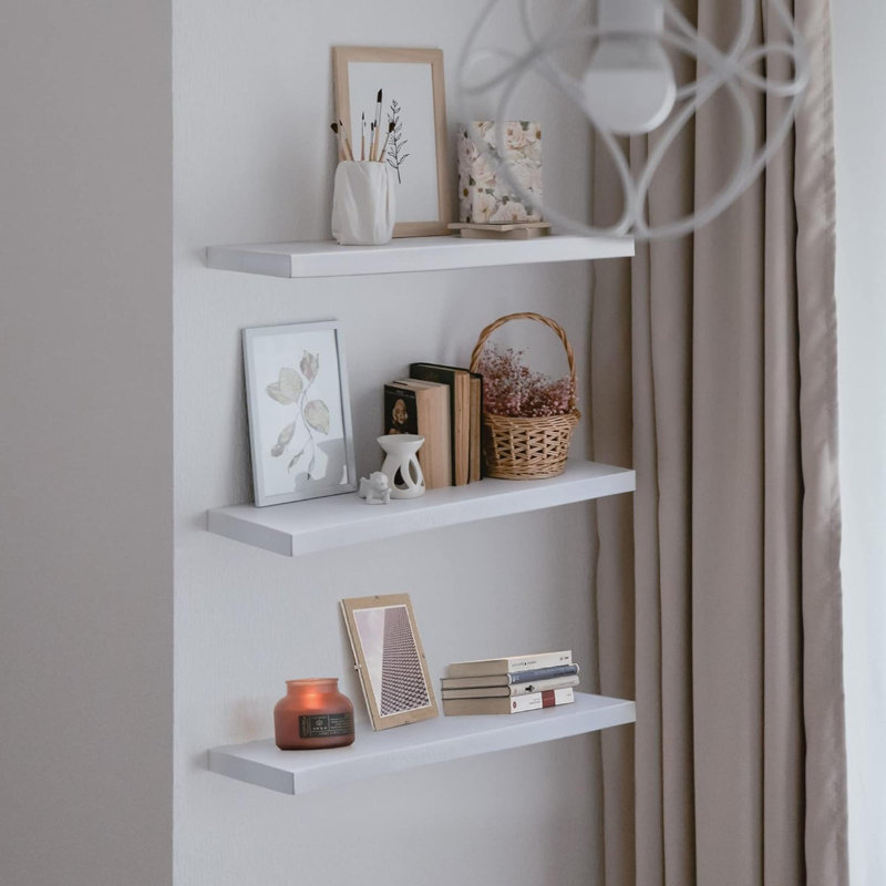 Dalvyn 3 Piece Floating Shelf, White