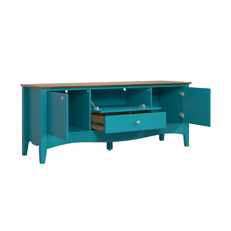 Delrick TV Stand, Blue/Brown