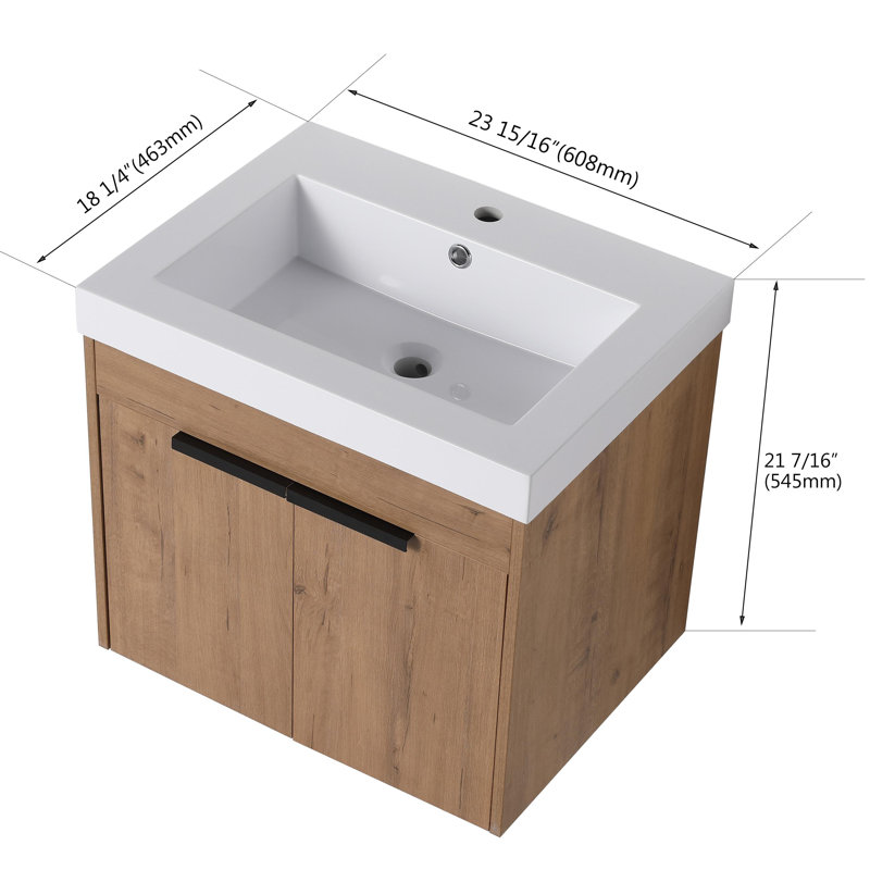 Ensemble de meuble-lavabo simple mural 24 po 24 po