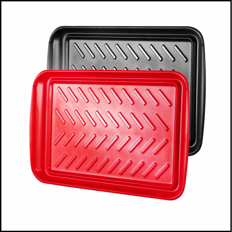 Plateaux de service durables en plastique mélaminé antidérapant, 17 x 10,35 po, paquet de 2 pour usage domestique et commercial