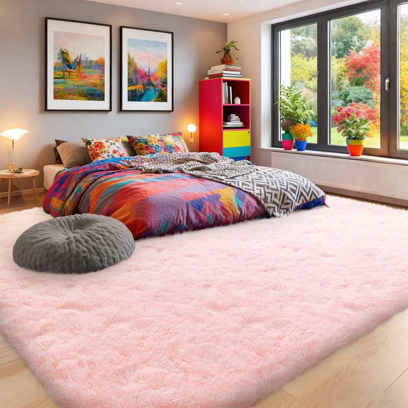 Silk-Cloud Series - Sleek Premium Velvet Area Rug, Ultra-Smooth Touch Silky Microfiber, Non-Slip & Shed-Free Minimalist Shag Rug for Bedroom