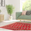 Tapis rouge foncé mâle 3 pi 1 po x 5 pi 1 po Malhaigh Peshawar