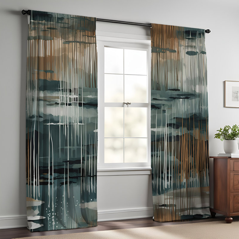 Paire de rideaux semi-transparents en polyester Gulsum, L 20 po x L 52 po