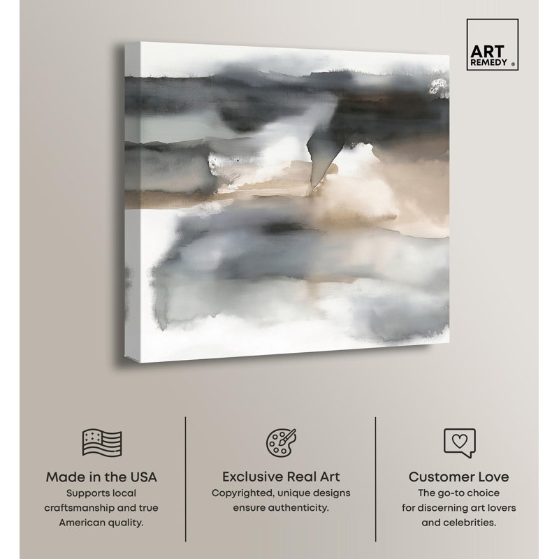 Neutral Abstract Wrapped Canvas Art, 24" x 24"
