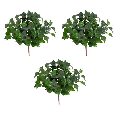 19In. UV Resistant Artificial Puff Ivy Bush (Indoor/Outdoor) - Set Of 3