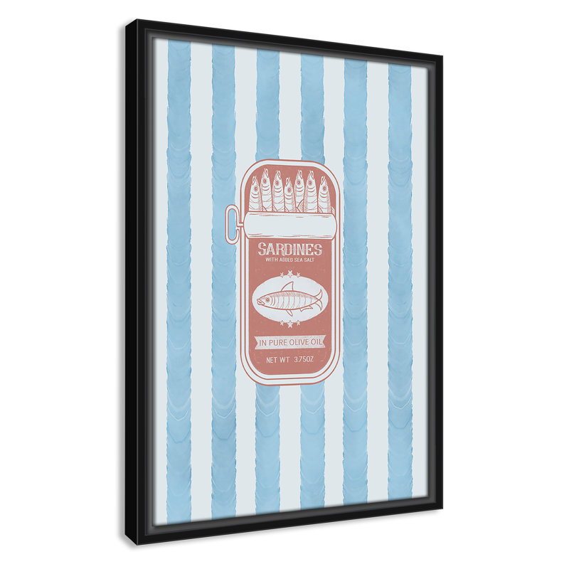 Salty Sardines Print by Marcus Prime, Black Floater, 13.5'' W x 19.5'' H