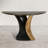 Contemporary Black Antique Brass Half Moon Console Table