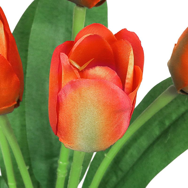 Bouquet de tiges de tulipes artificielles, Orange