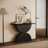 Wooden Console Table With Double Semi-Circles Base
