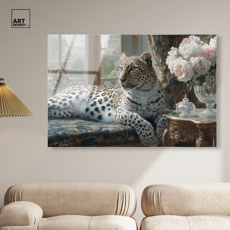Art mural décoratif imprimé léopard décoratif sur toile par Art Remedy, prêt à accrocher, 54 x 36, H 36 po x l 54 po