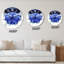 Panorama avec sapins recouverts de neige sur un ciel bleu - horloge murale traditionnelle-1365006147