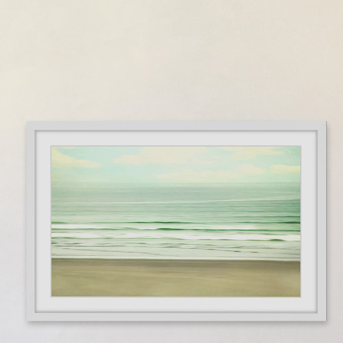 Calm by Sylvia Cook - Print, 41cm H x 61cm W, White, White Framed