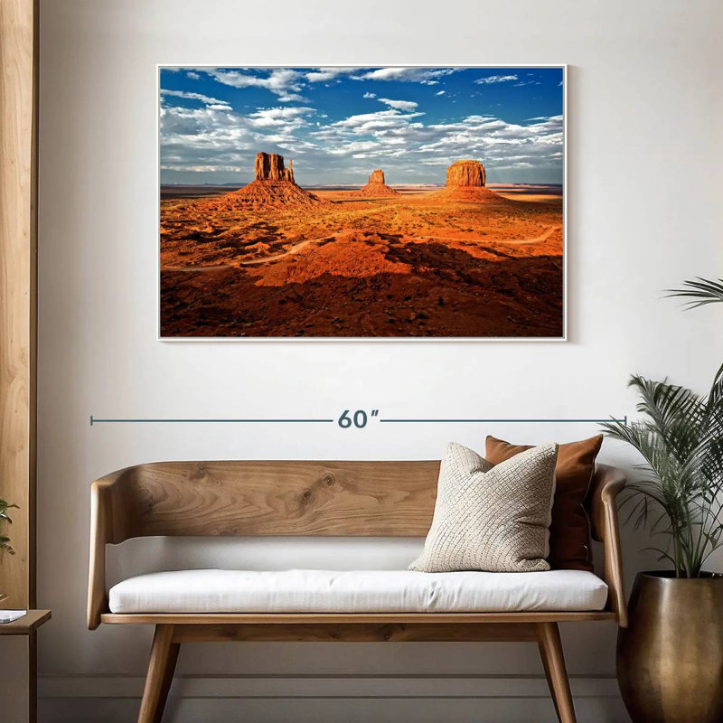 Monument Valley I, Cadre flottant blanc, 46 po x 31 po