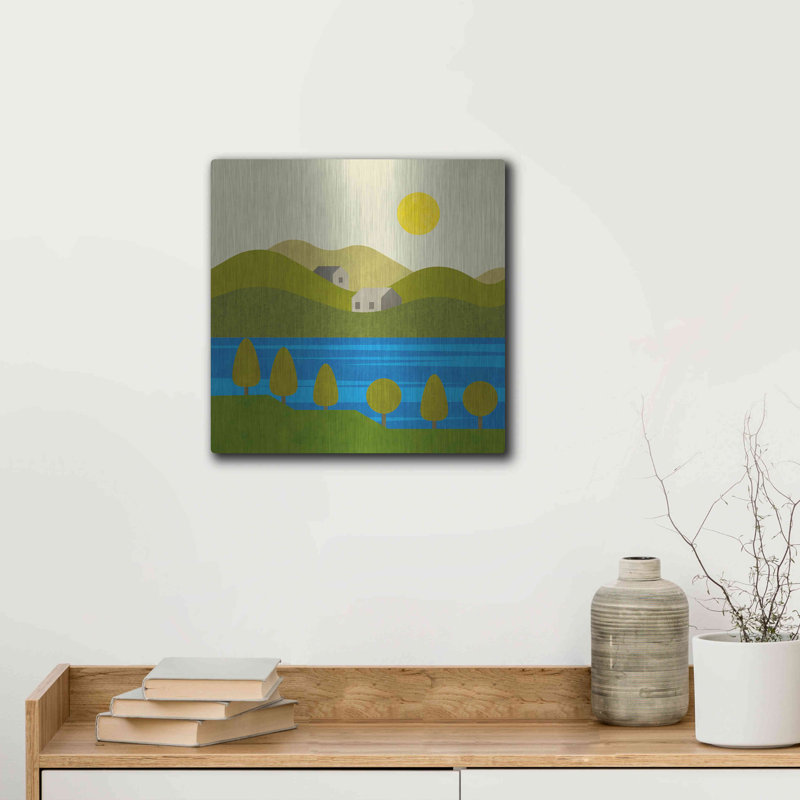 «River View» par Andrea Haase, art de luxe en métal - impression sans cadre sur métal, L 12 po x H 12 po