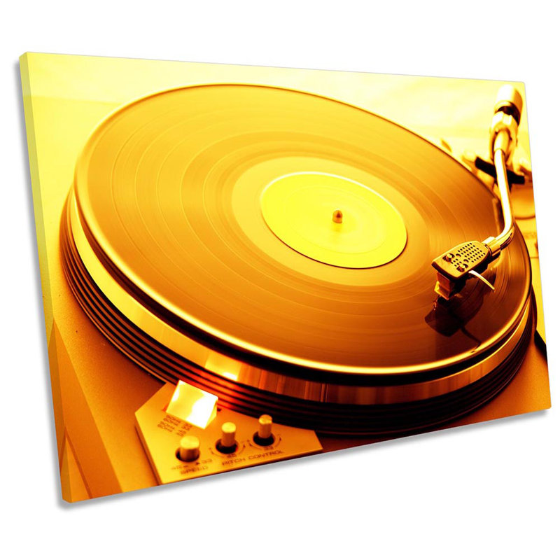 DJ Turntable Vinyl - Wrapped Canvas Print, 40.6cm H x 61cm W 