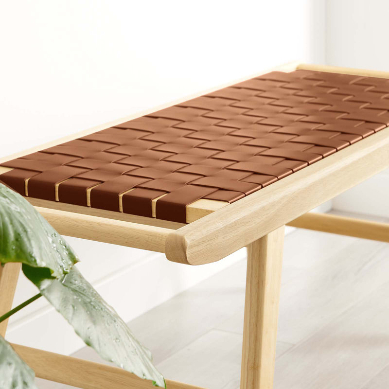 Banc en similicuir 47 po Saoirse, Brun, Naturel