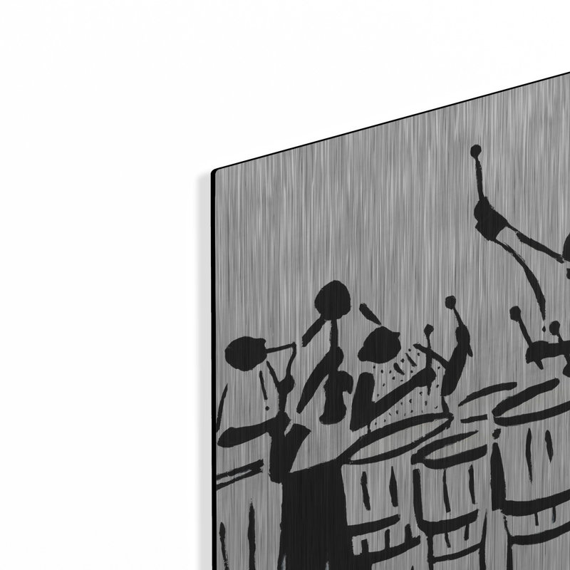  «Grayscale Band 2» par Joachim McMillan, art mural en métal, 12 po x 12 po, H 12 po x l 12 po