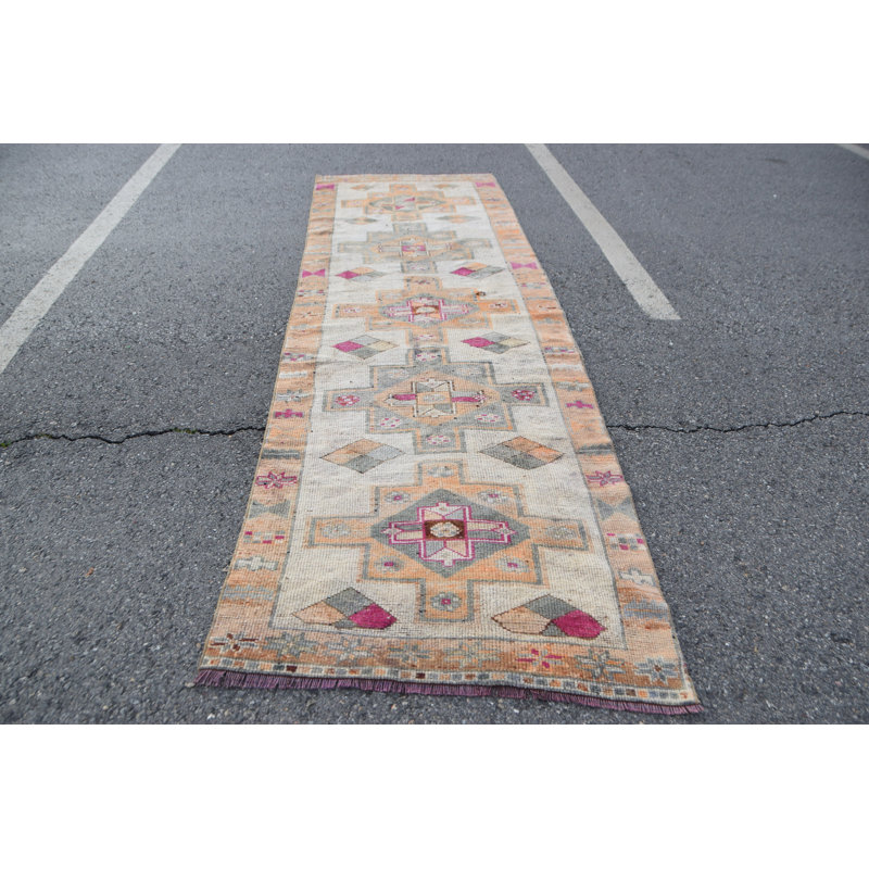 Tapis de couloir turc vintage pour couloirs et cuisines Herki, design oriental antique