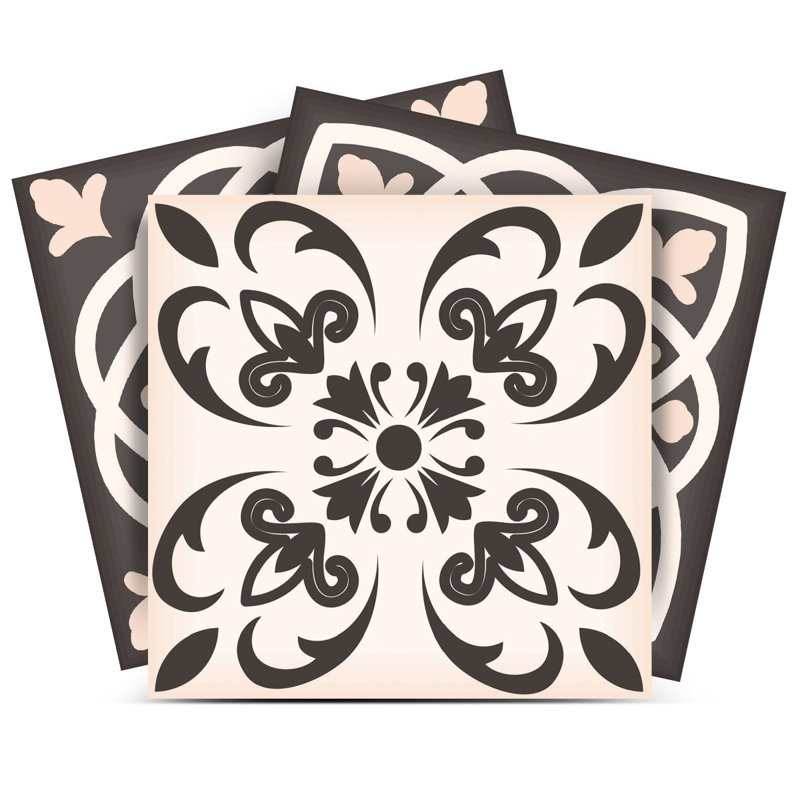 Carreaux de mosaïque amovibles 12 po x 12 po gris anthracite et blanc