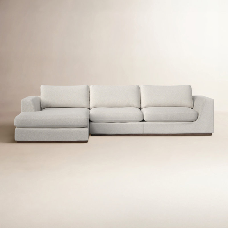 Colt Modular Chaise Sectional, Left Hand Facing, Aldred Silver Polyester Blend