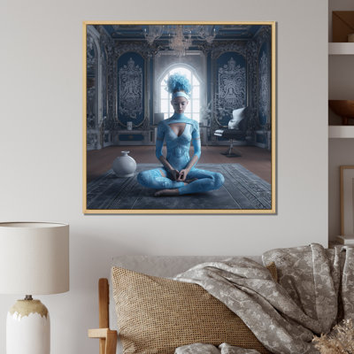 «Blue Yogini Meditation Spiritual Elegance» sur impression sur toile
