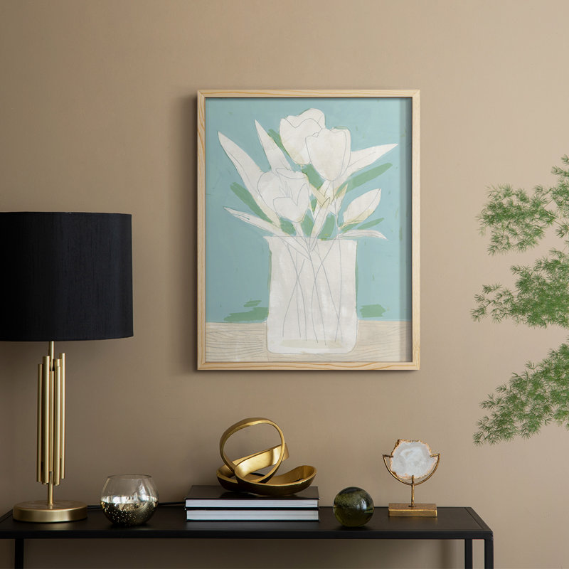 Reproduction encadrée «Mute Spring Arrangement II» - bois massif, H 15 po x l 12 po