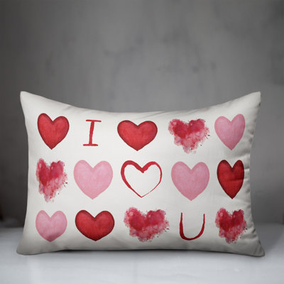 I Heart You Outdoor Throw Pillow