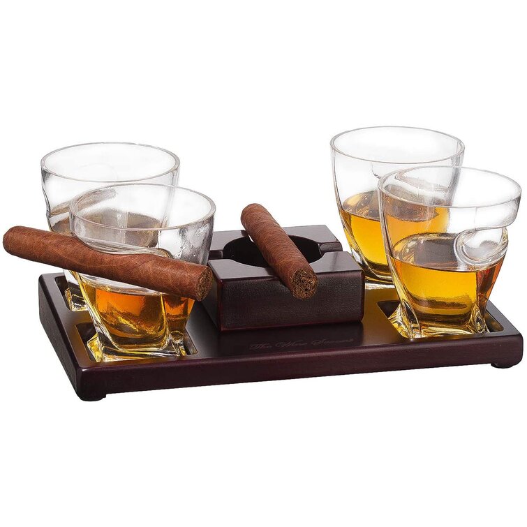 The Wine Savant Luxurious Bar Gift Set - Golf Whiskey Glasses