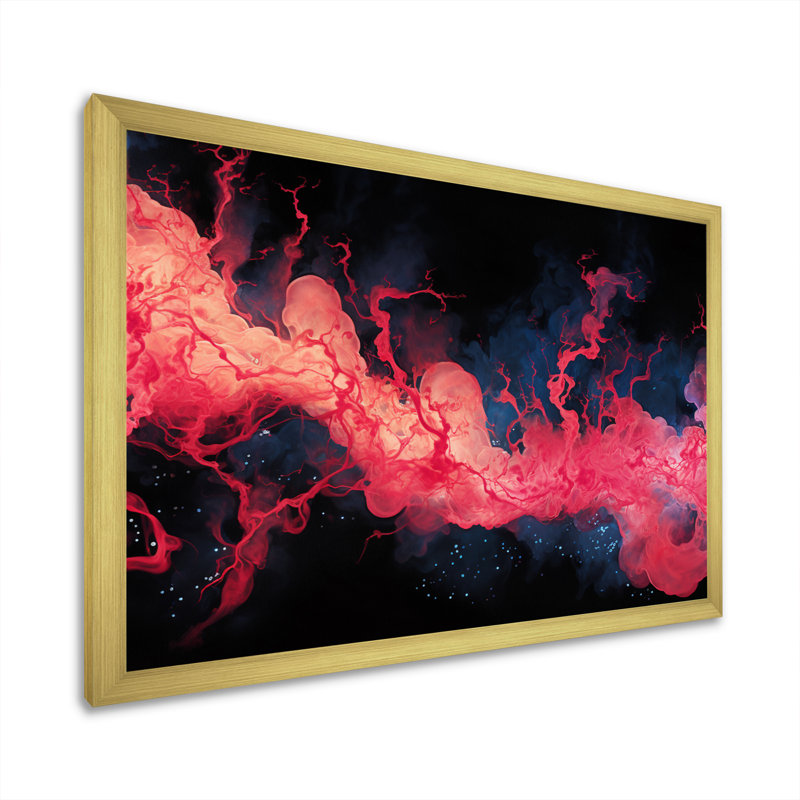 Liquid Ink Immersion - Print, Gold Picture Framed, 34" H x 44" W x 1.5" D