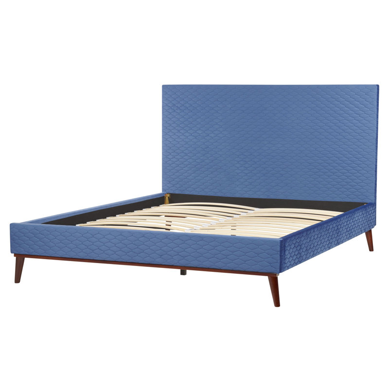 Adamira Upholstered Storage Bed, European Kingsize (160 x 200cm), Blue/Brown