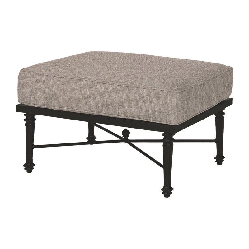 Grand Terrace Outdoor Ottoman, Cast Ash Sunbrella® Plainweave, Vintage