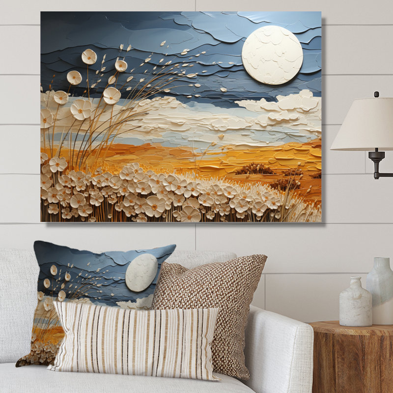 Nuage prairies collages VII - impression, H 12 po x l 20 po x P 1 po, Toile tendue