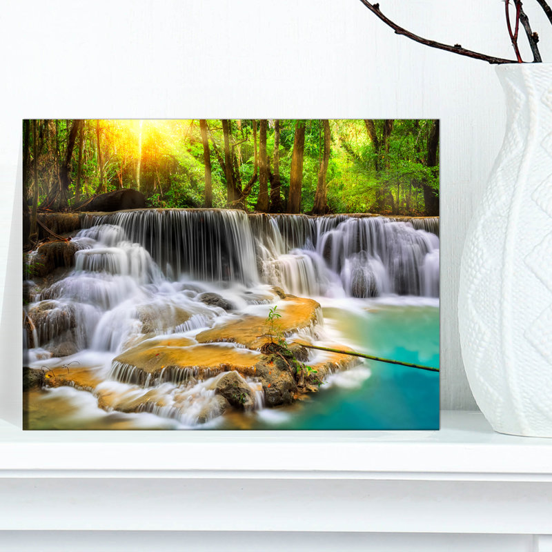 « kanchanaburi province cascade », impression, H 16 po x l 32 po x P 1 po, Toile tendue