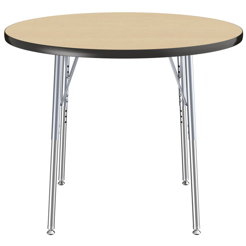 Table d’activité circulaire 36 po à l’érable réglable thermo-fusionnée Contour, Noir