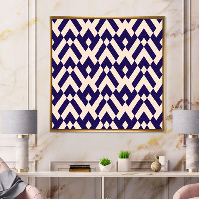 «Blue and Pink Geometrics», reproduction d'art sur toile à motifs