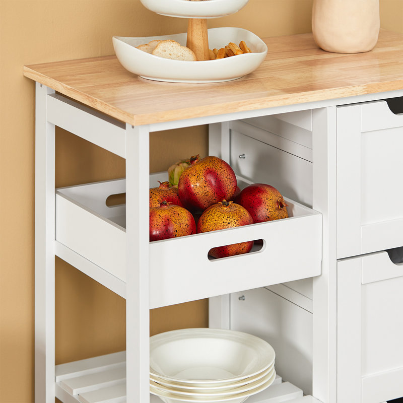 Ryland Kitchen Trolley, Beige, White