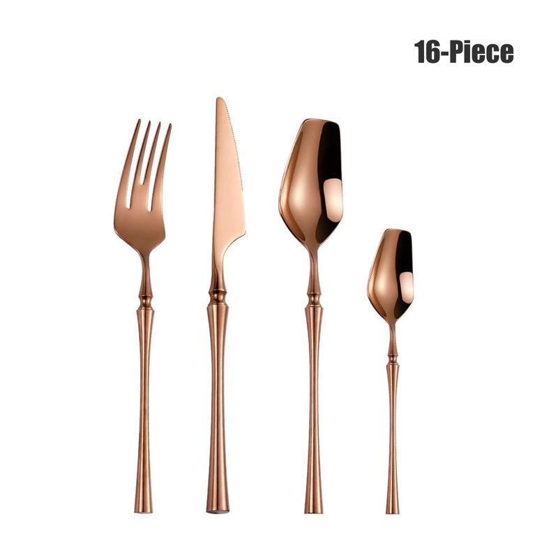 Ensemble de couverts Demi-Mai, service pour 4, Or rose