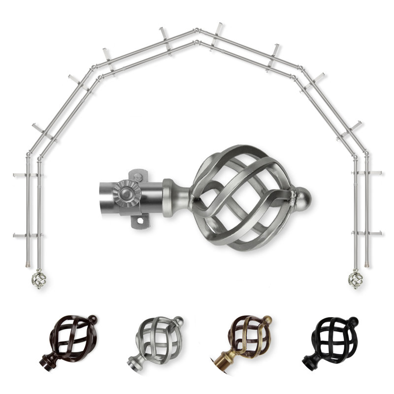 Tringle à rideaux double vitrage Twist 13/16, Nickel satiné