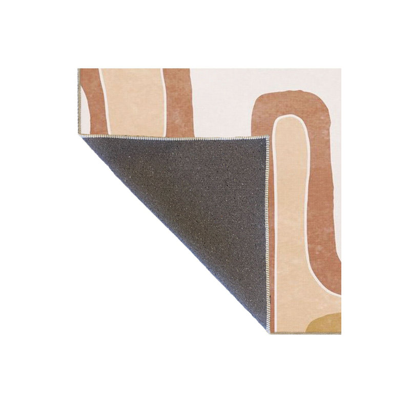 Tapis décoratif lavable à rayures vertes et orange, Tapis de couloir 4 pi 11 po x 9 pi 10 po inclus