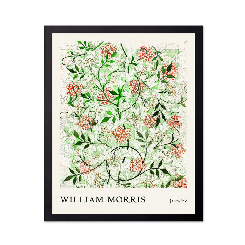 William Morris - Jasmine No1, Black Framed, Poster, 12"H x 16"W