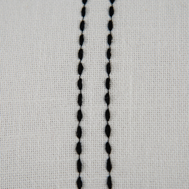 100% Cotton Filled Throw Pillow, Polyester, Black/White Striped