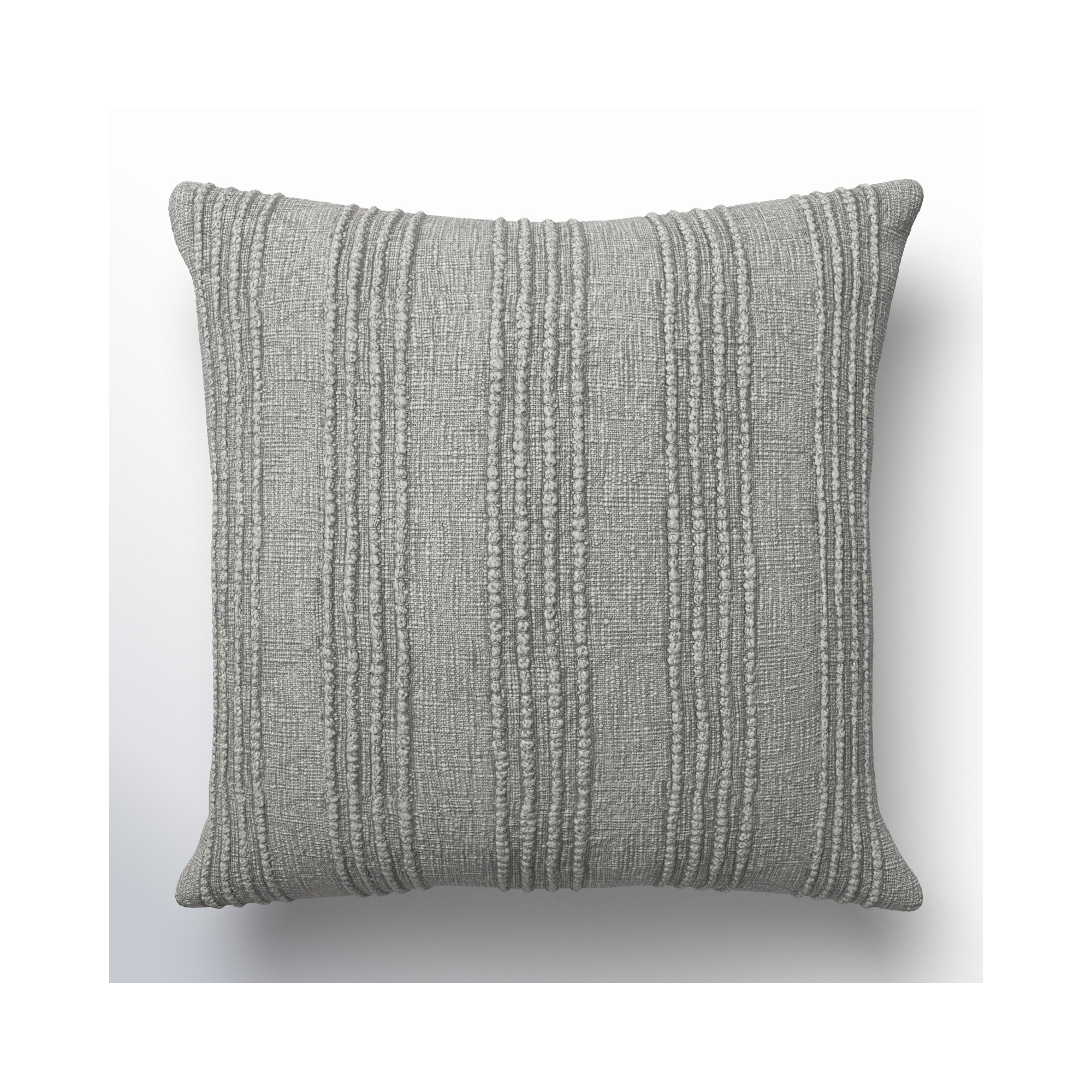 Kara Striped Cotton Throw Pillow, Gray Striped