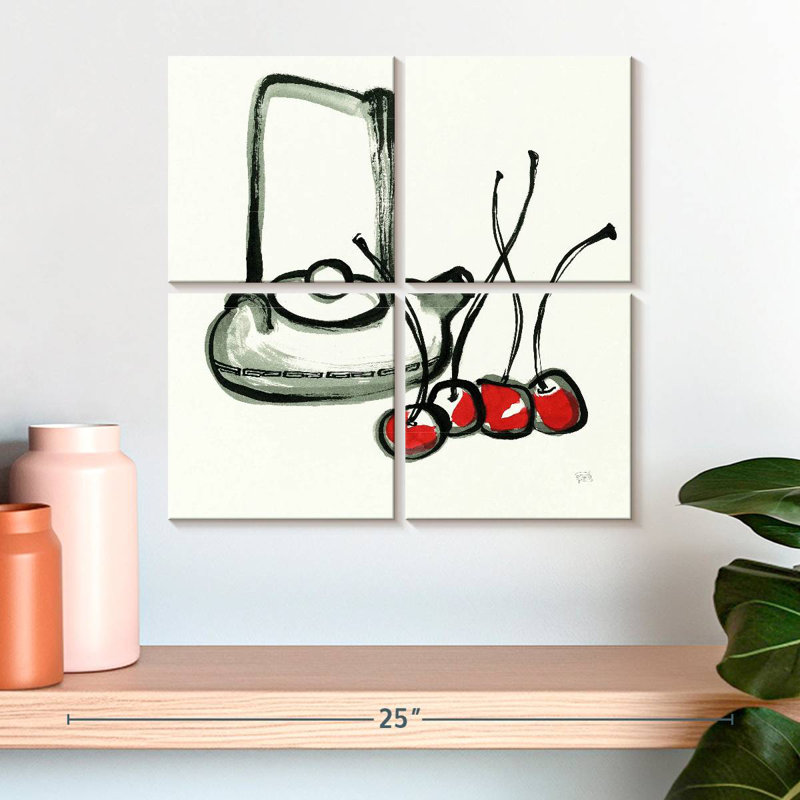 Yarlin Tea And Cherries, 18" H x 18" W