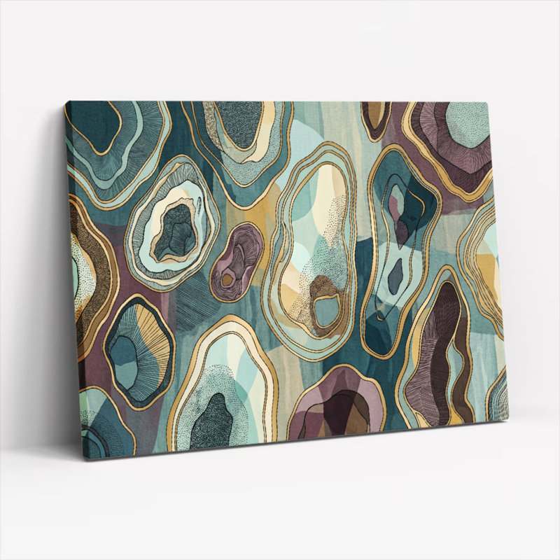 «Gallery Wrap», art mural sur toile pour le salon, la chambre à coucher, le bureau ou le vestibule - décoration murale décorative avec motif géométrique abstrait