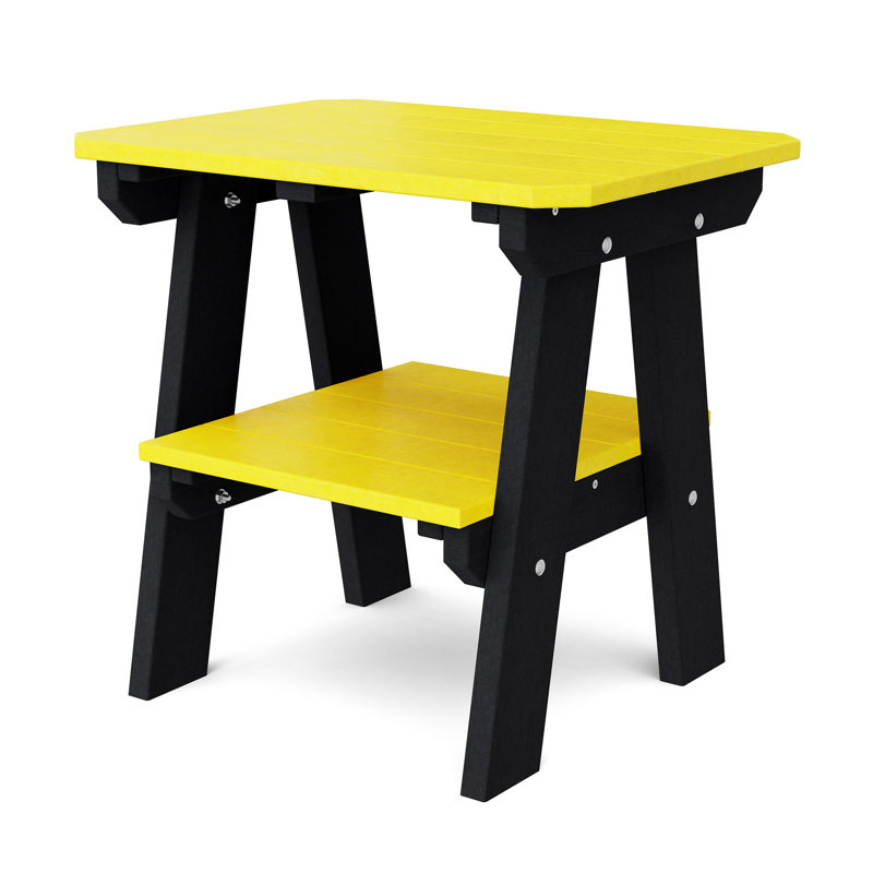 Heritage Two-Tier End Table, Lemon Yellow/Black