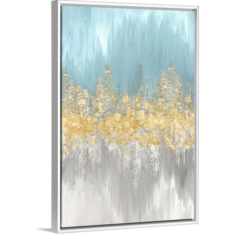 « Neutral Wave longueurs II » par Eva watts, reproduction d’art sur toile, Cadre blanc, H 38 po x l 26 po x P 1,75 po