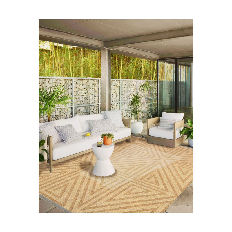 Tapis beige foncé foncé à motif tissé traditionnel lavable à la machine, Rectangle 3'3" x 4'11"  Rug Pad Included
