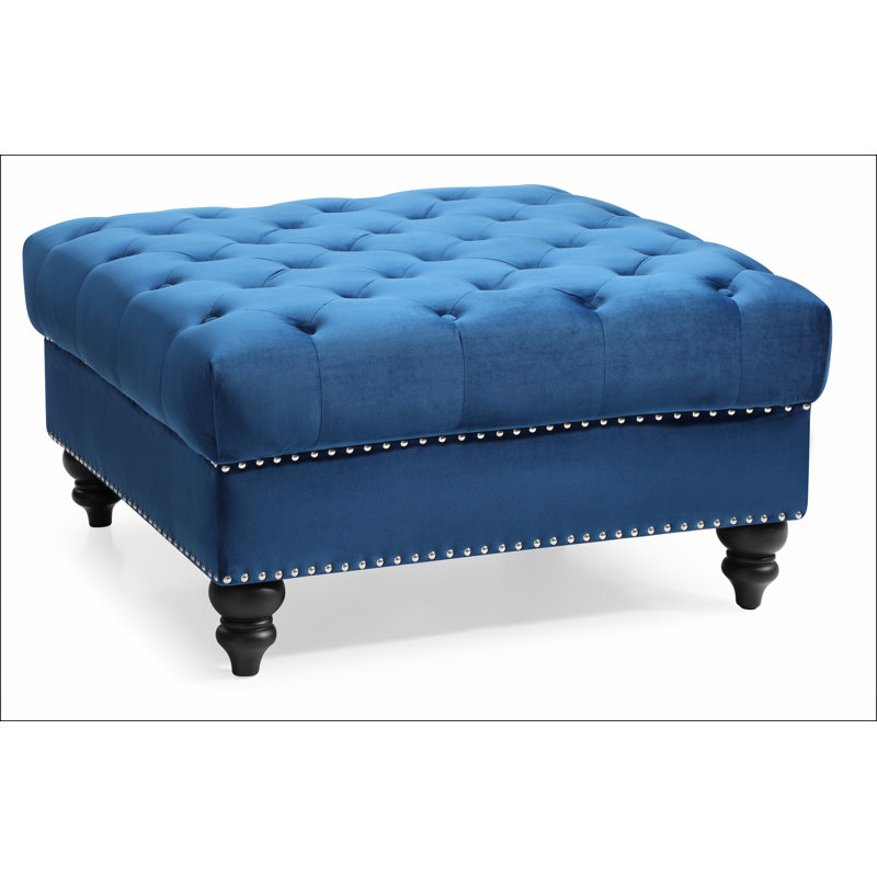 Repose-pieds confortable bleu marine traditionnel