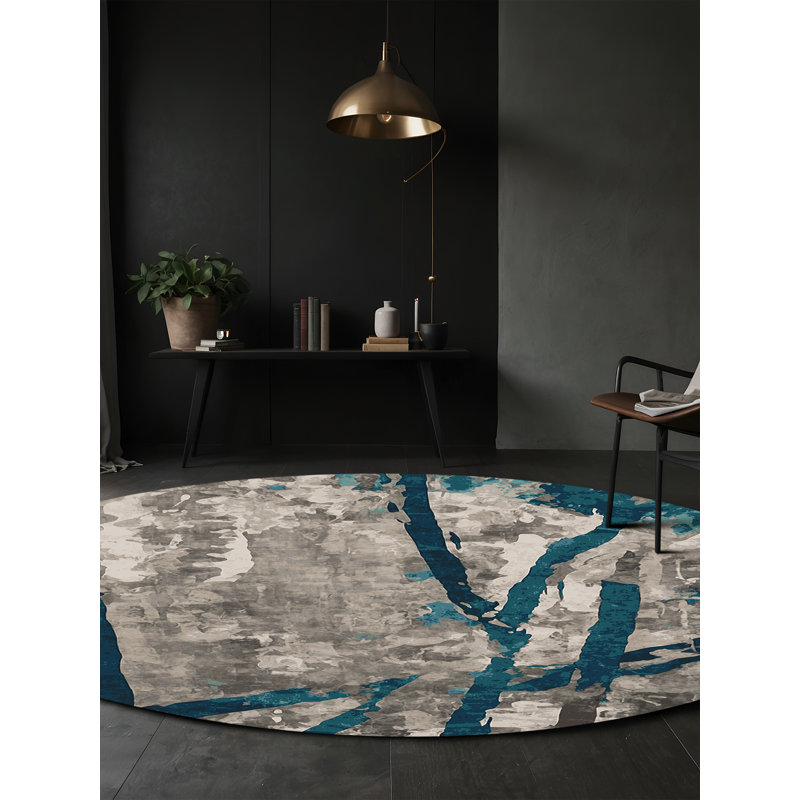 Tapis gris soyeux et moelleux, Rectangle 2 pi x 3 pi