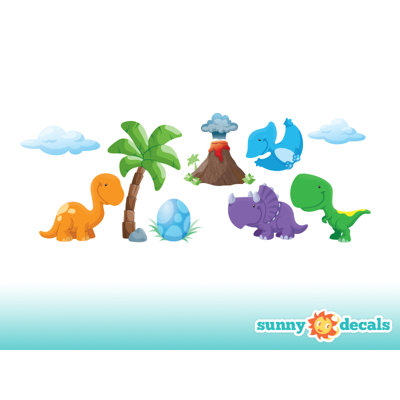 Autocollant mural en tissu dinosaure